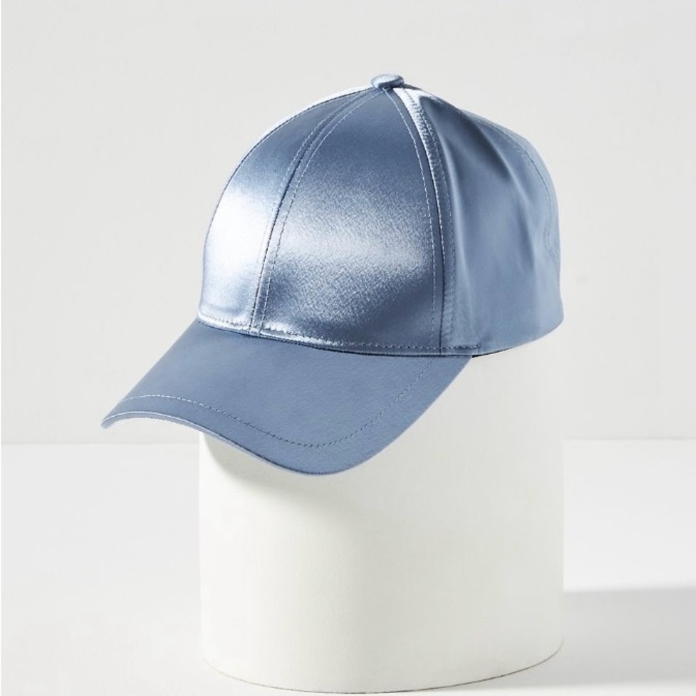 NWT Anthropologie Wyeth blue satin baseball cap